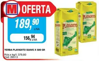 Maxiconsumo Playadito Yerba Suave x 500 GR oferta