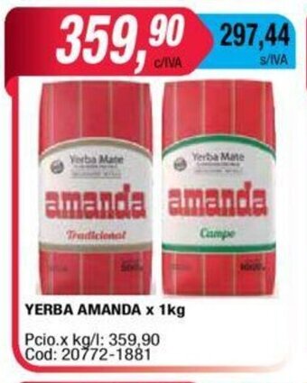 Maxiconsumo Yerba Amanda x 1kg oferta