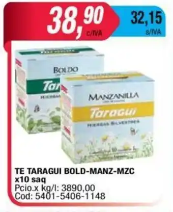 Maxiconsumo Taragui Te Bold-Manz-MZC x10 saq oferta