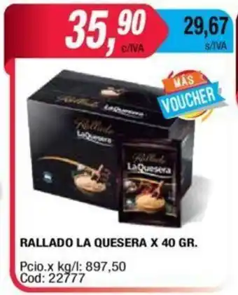 Maxiconsumo La Quesera Rallado x 40 GR. oferta
