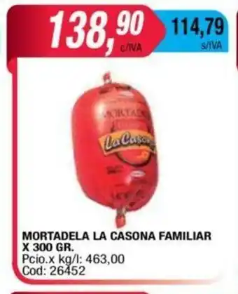 La Casona Mortadela Familiar X 300 GR.