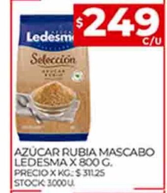 Supermercados DIA Azúcar Rubia Mascabo Ledesma x 800g oferta