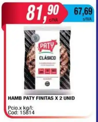 Maxiconsumo Paty Hamb Finitas x 2 UNID oferta