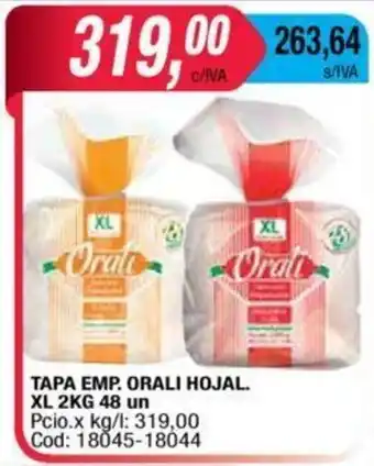 Maxiconsumo Orali Tapa Emp. Hojal. XL 2KG 48 un oferta