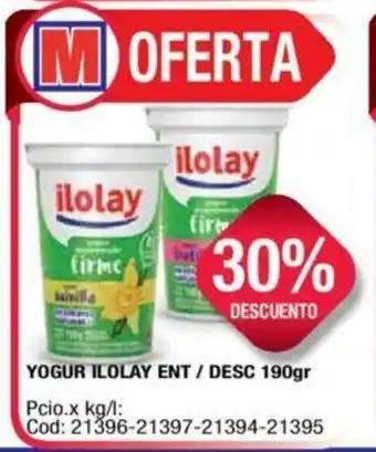 Maxiconsumo Ilolay Yogur ENT / DESC 190gr oferta