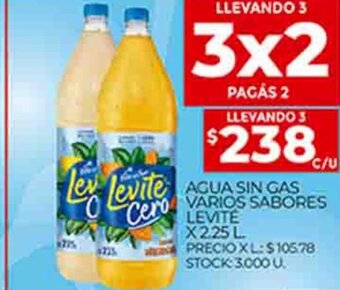 Supermercados DIA Agua Sin Gas Varios Sabores Levite x 2.25 L oferta