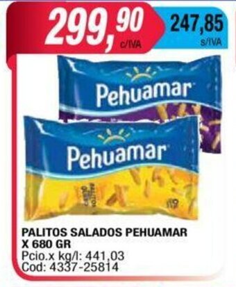 Maxiconsumo Pehuamar Palitos Salados x 680 GR oferta
