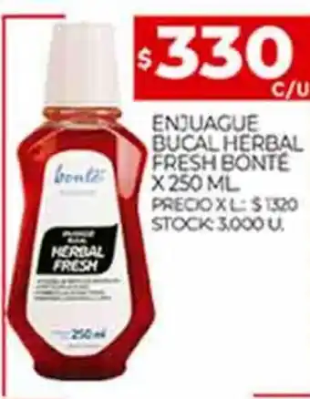 Supermercados DIA Enjuague Bucal Herbal Fresh Bonte x 250ml. oferta