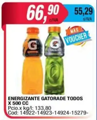 Maxiconsumo Gatorade Energizante Todos X 500 CC oferta