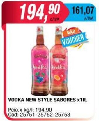 Maxiconsumo Vodka New Style Sabores x1lt. oferta