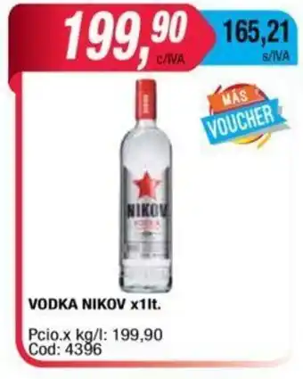 Maxiconsumo Nikov Vodka x1lt. oferta