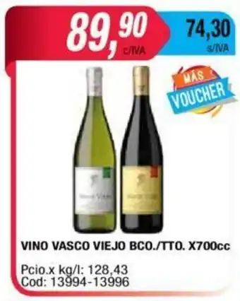 Vino Vasco Viejo BCO./TTO. X700cc