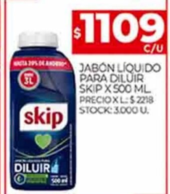 Supermercados DIA Jabón Líquido Para Diluir Skip x 500ml oferta