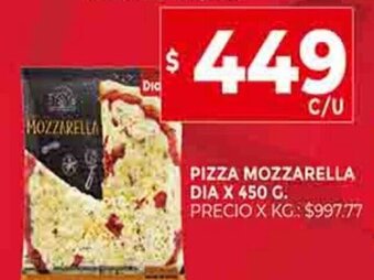 Supermercados DIA Pizza Mozzarella Dia x 450g oferta