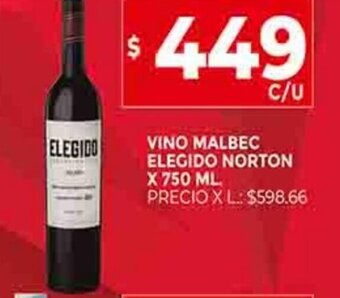 Supermercados DIA Vino Malbec Elegido Norton x 750ml oferta