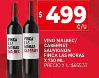 Supermercados DIA Vino Malbec/ Cabernet Sauvignon Finca Las Moras x 750ml. oferta