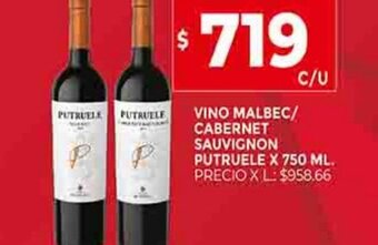 Supermercados DIA Vino Malbec / Cabernet Sauvignon Putruele x 750ml oferta