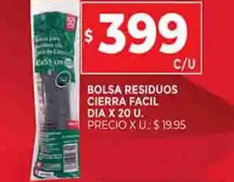 Supermercados DIA Bolsa Residuos Cierra Facil Dia x 20u oferta