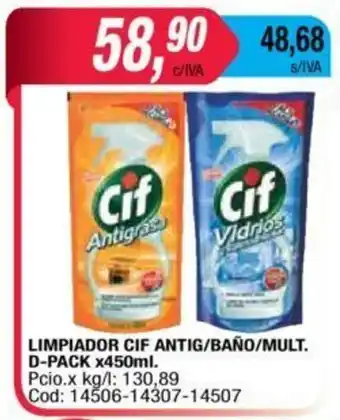 Maxiconsumo CIF Limpiador Antig/Baño/Mult. D-Pack x450ml. oferta