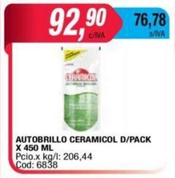 Maxiconsumo Ceramicol Autobrillo D/Pack x 450ml oferta
