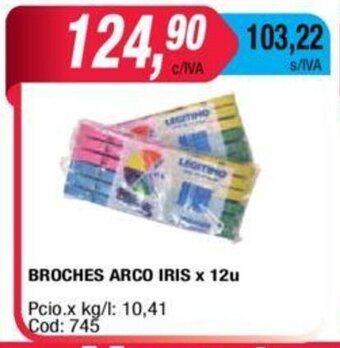 Maxiconsumo Broches Arco Iris x 12u oferta