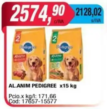 Maxiconsumo Pedigree Al.Anim x15kg oferta