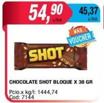 Maxiconsumo Shot Chocolate Bloque x 38 GR oferta