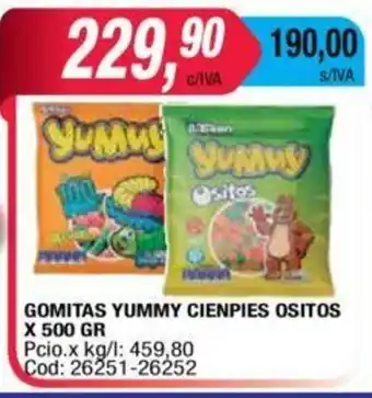 Maxiconsumo Yummy Gomitas Cienpies Ositos x 500 GR oferta