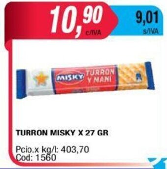 Maxiconsumo Misky Turron x 27 GR oferta