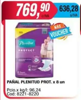 Maxiconsumo Plenitud Pañal Prot. x 8 un oferta