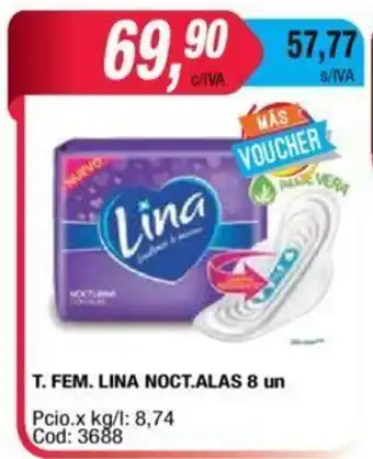 Maxiconsumo Lina T. Fem. Noct.Alas 8 un oferta