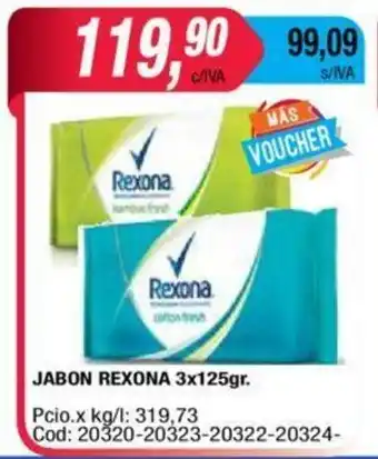 Maxiconsumo Rexona Jabon 3x125gr oferta