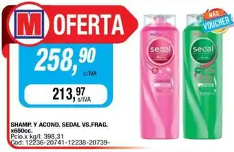 Maxiconsumo Shamp. Y Acond. Sedal Vs.Frag. x650cc. oferta