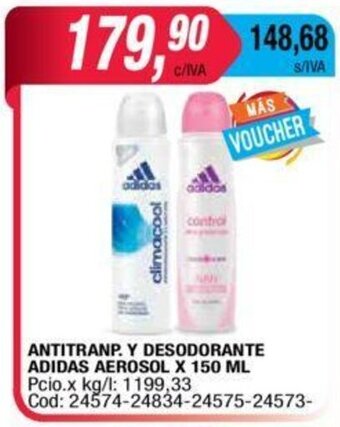 Maxiconsumo Antitranp. Y Desodorante Adidas Aerosol x 150 ML oferta