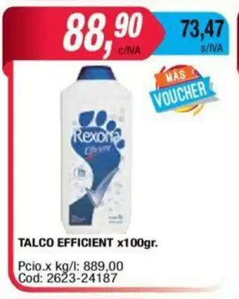Maxiconsumo Rexona Efficient Talco x100gr. oferta