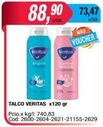Maxiconsumo Veritas Talco x 120 gr oferta