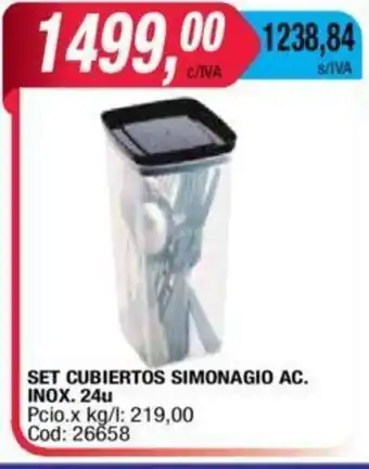 Maxiconsumo Set Cubiertos Simonagio AC. Inox. 24u oferta