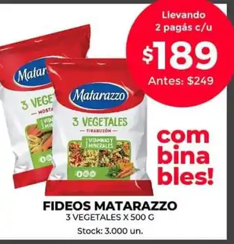 Supermercados Tadicor Fideos Matarazzo oferta