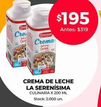 Supermercados Tadicor Crema de Leche La Serenísima oferta