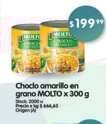 Supermercados Buenos Días Choclo Amarillo en Grano Molto x 300g oferta