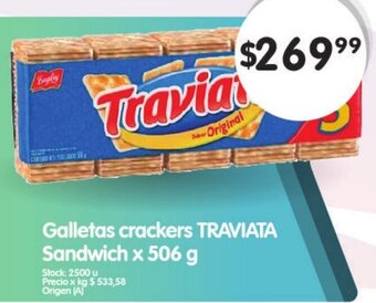 Supermercados Buenos Días Galletas Crackers Traviata Sandwich x 506g oferta