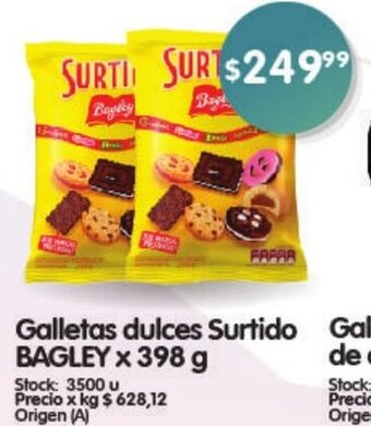 Supermercados Buenos Días Galletas Dulces Surtido Bagley x 398g oferta