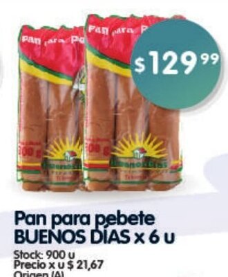 Supermercados Buenos Días Pan Para Pebete Buenos Días x 6u oferta