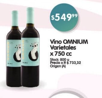 Supermercados Buenos Días Vino Omnium Varietales x 750cc oferta