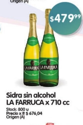 Supermercados Buenos Días Sidra Sin Alcohol La Farruca x 710cc oferta