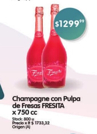 Supermercados Buenos Días Champagne con Pulpa de Fresas Fresita x 750 cc oferta