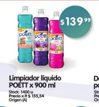 Supermercados Buenos Días Limpiador Líquido Poett x 900ml oferta