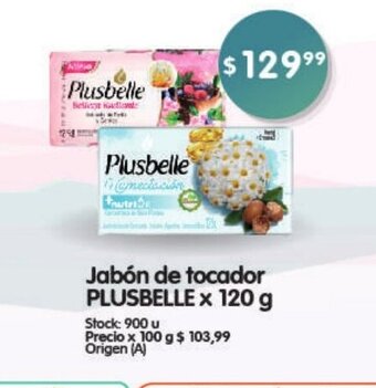 Supermercados Buenos Días Jabón de Tocador Plusbelle x 120g oferta