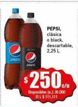 Cooperativa Obrera Pepsi clásica o black descartable oferta