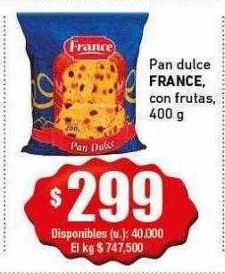 Cooperativa Obrera Pan dulce france con frutas oferta